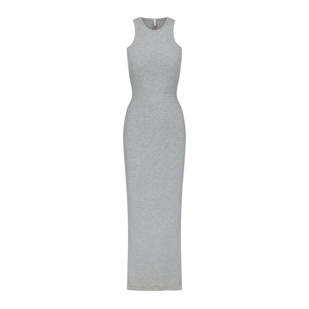 Skims SOFT LOUNGE SHIMMER RACERBACK Dress Heather Grey | JQWT51270