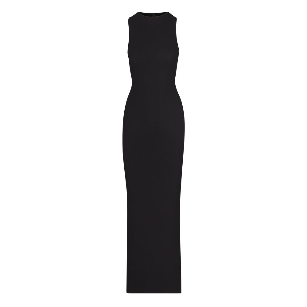 Skims SOFT LOUNGE SLEEVELESS LONG Dress Onyx | PCVZ30761