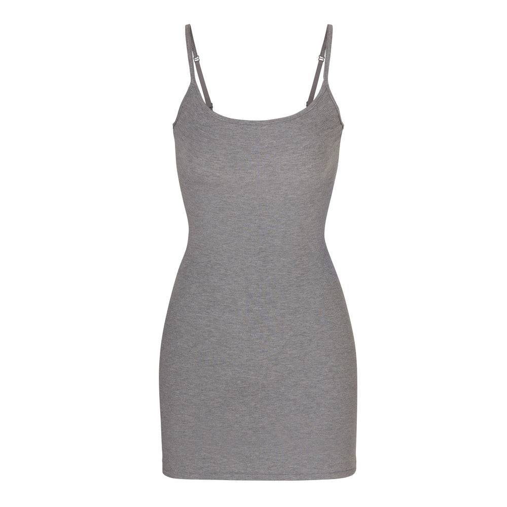 Skims SOFT LOUNGE SLIP Dress Heather Grey | JHDZ05982