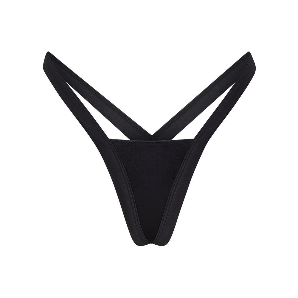 Skims STRETCH SATIN BUTTERFLY Thong Onyx | 8127OPVKF