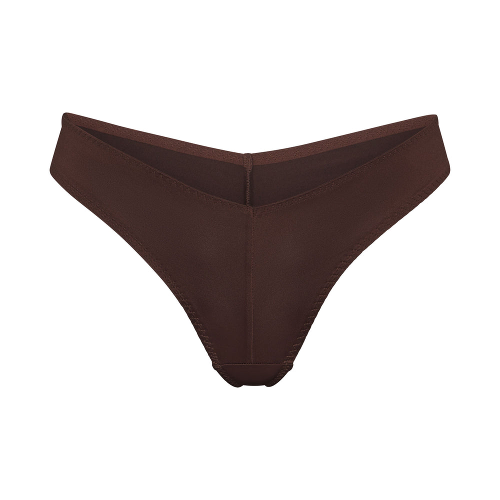 Skims STRETCH SATIN CHEEKY Tanga Cocoa | 1325YXDTH