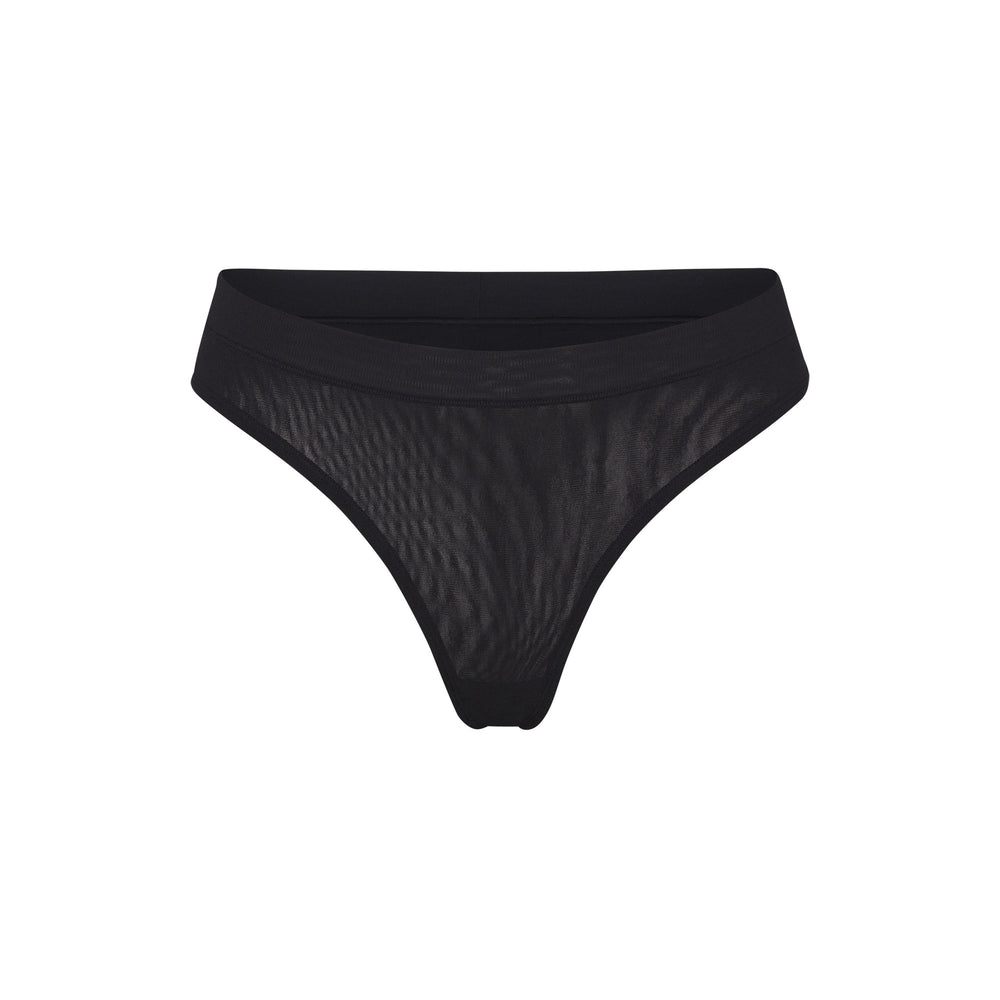 Skims SUMMER MESH DIPPED Thong Onyx | FYXZ85172