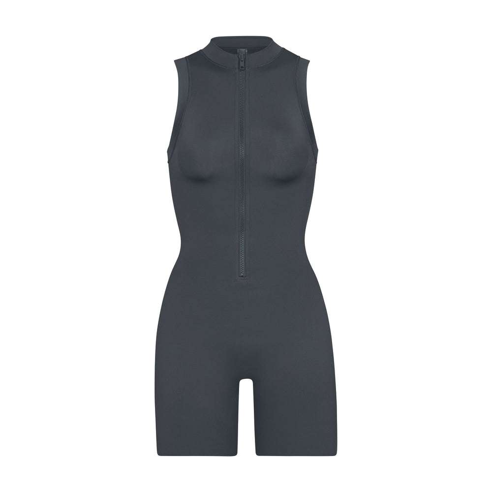 Skims SWIM MOCK NECK CYCLE SUIT One Piece Gunmetal | VATW13746