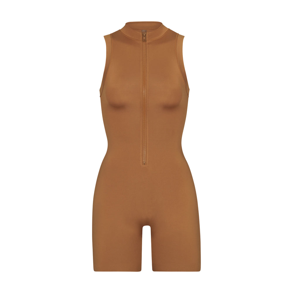 Skims SWIM MOCK NECK CYCLE SUIT One Piece Almond | XHVB29146