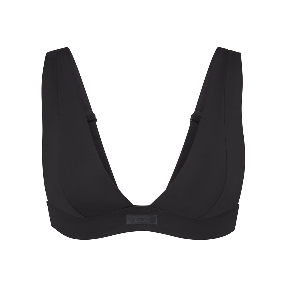 Skims SWIM PLUNGE Bikini Top Onyx | HVJW95876