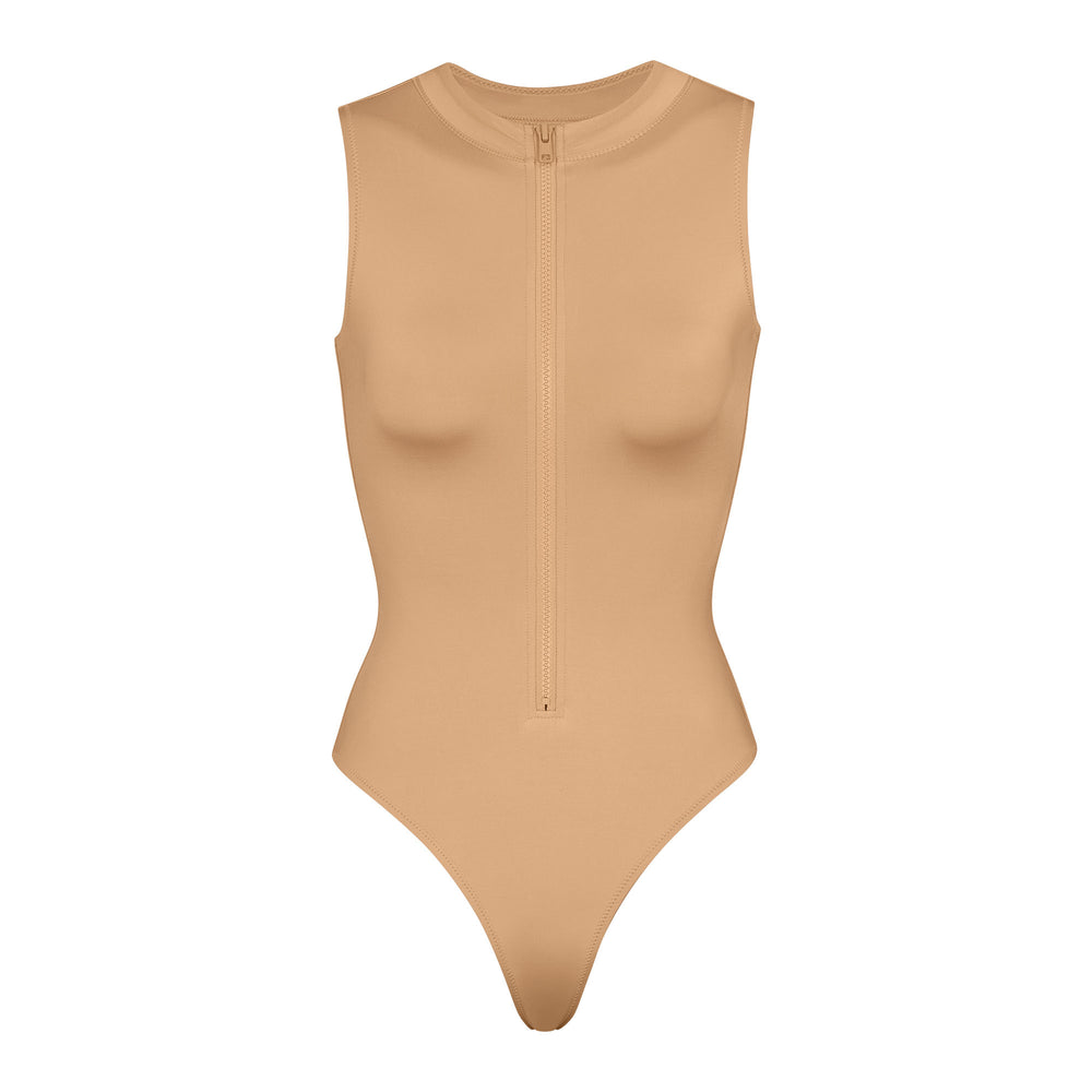 Skims SWIM ZIP FRONT SLEEVELESS One Piece Ochre | PKRG98560