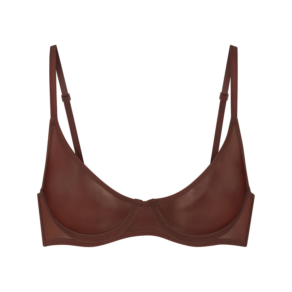 Skims ULTRA FINE MESH SCOOP Underwire Bra Mahogany | WRYZ93028