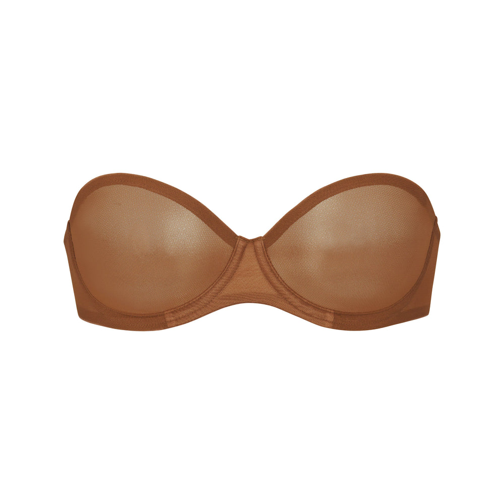 Skims ULTRA FINE MESH Strapless Bra Bronze | JGKM57289