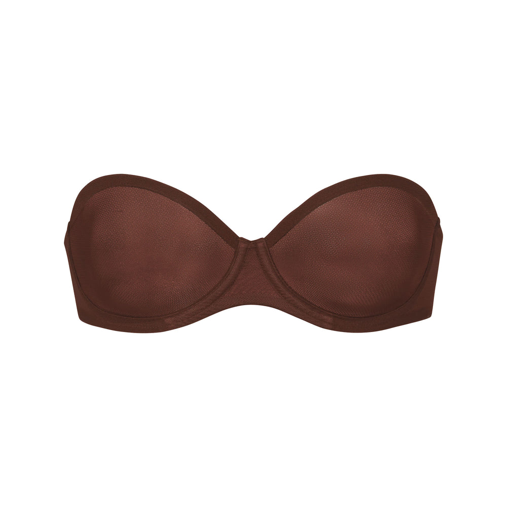 Skims ULTRA FINE MESH Strapless Bra Mahogany | DATX10358