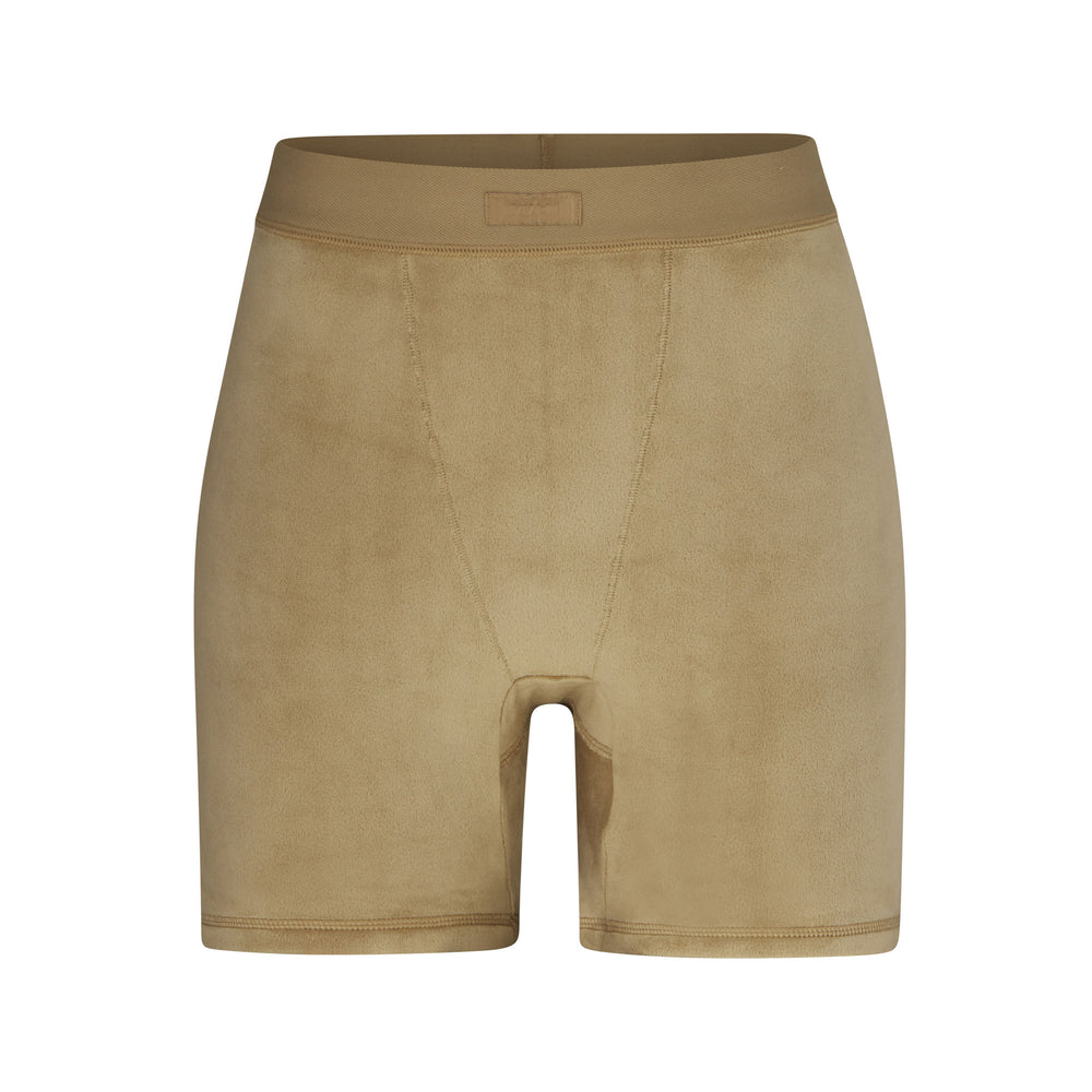 Skims VELOUR BIKE Shorts Gold | CYRD79815