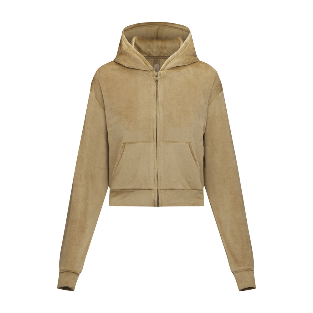 Skims VELOUR Hoodie Gold | JQLM50749