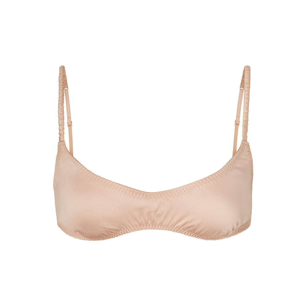 Skims WOVEN SHINE SCRUNCHIE SCOOP Bralette Pink Sand | KQAM54093