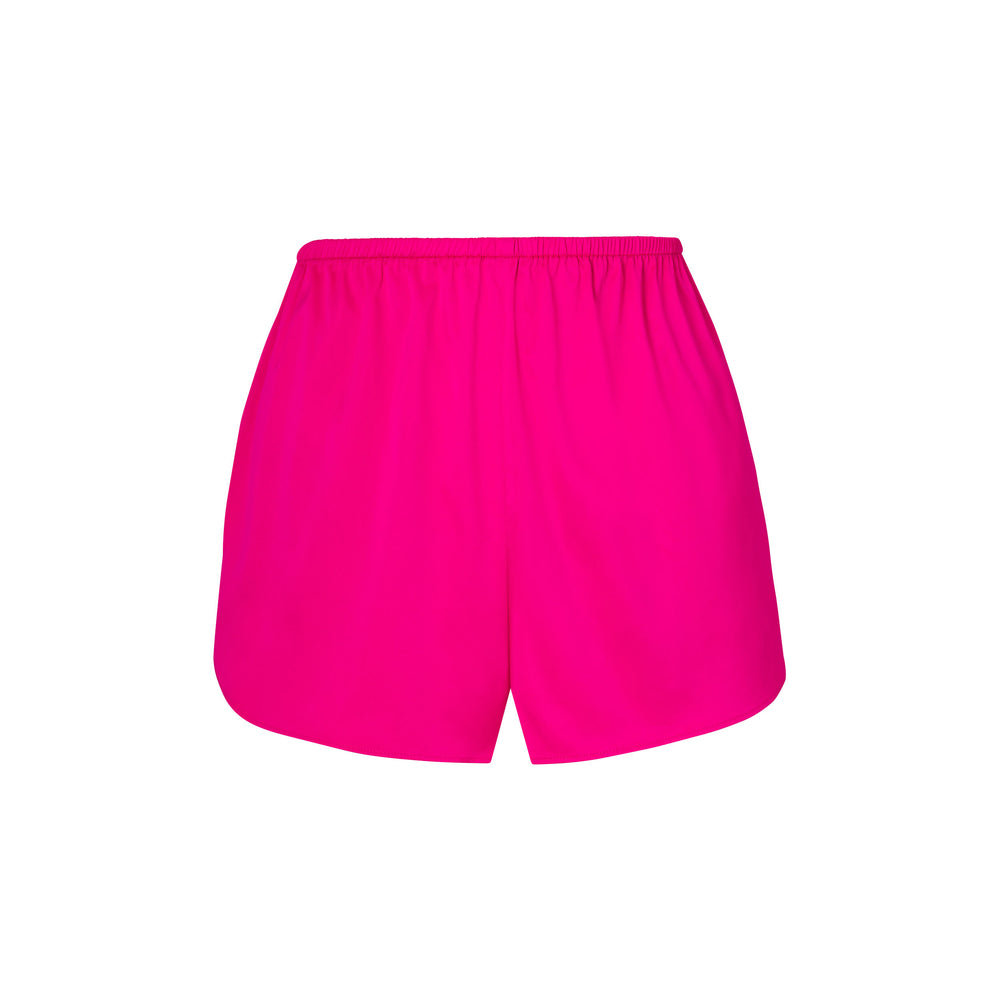 Skims WOVEN SHINE Shorts Raspberry | DSOL38967