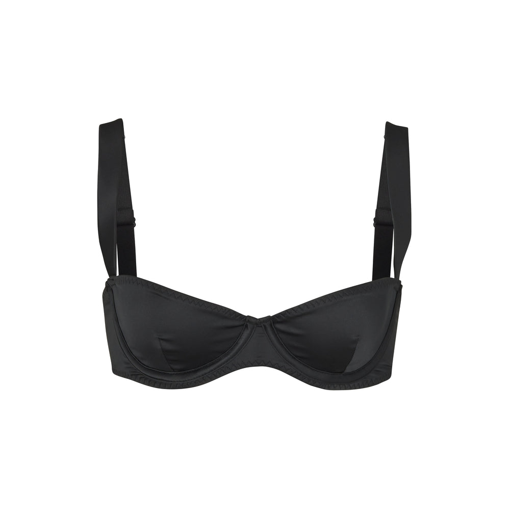 Skims WOVEN SHINE Underwire Bra Onyx | XSNM24308